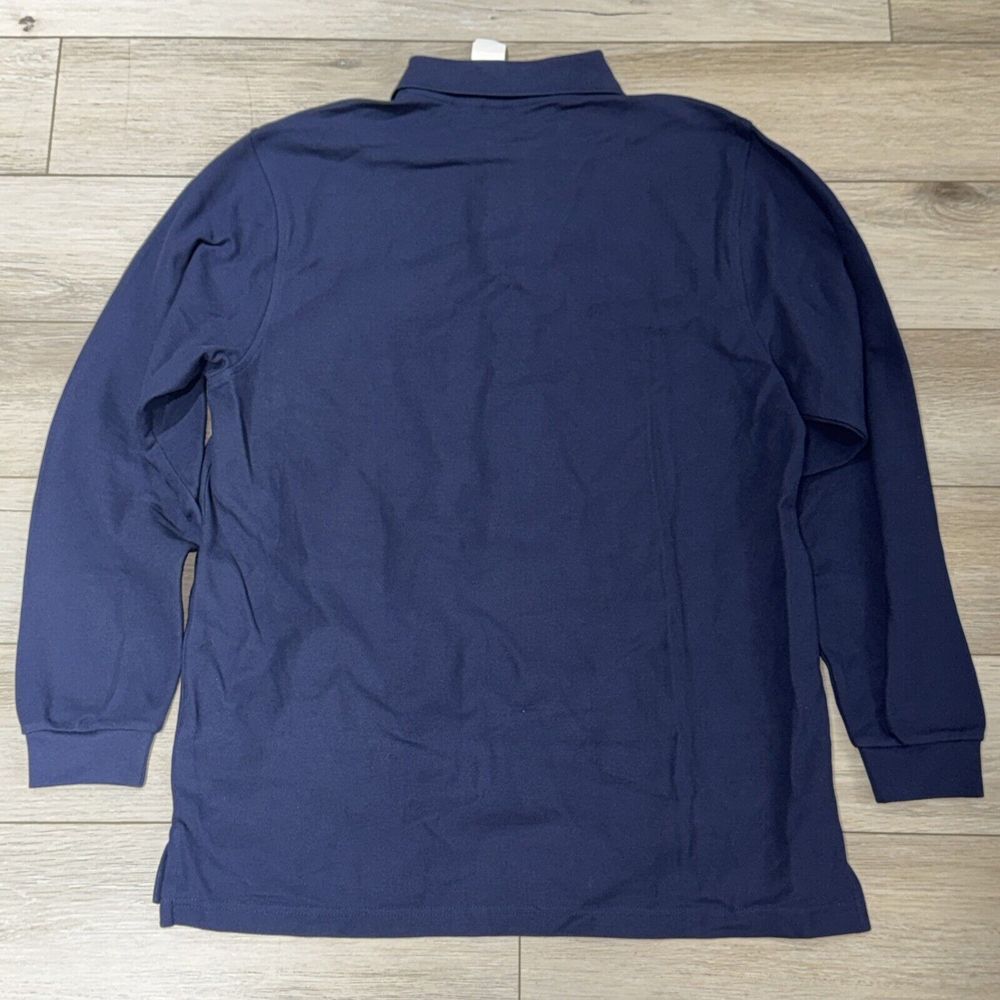 Jos A Bank Travelers Collection Polo Shirt‎ Mens M Navy Blue Long Sleeve Stretch - Picture 3 of 8